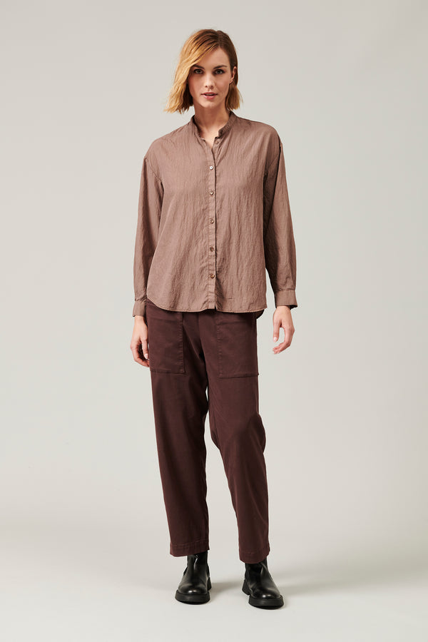 ﻿Transit Par Such Camicia collo alla coreana in misto seta | 1013.CFDTRYL211.26 – Transit 2025