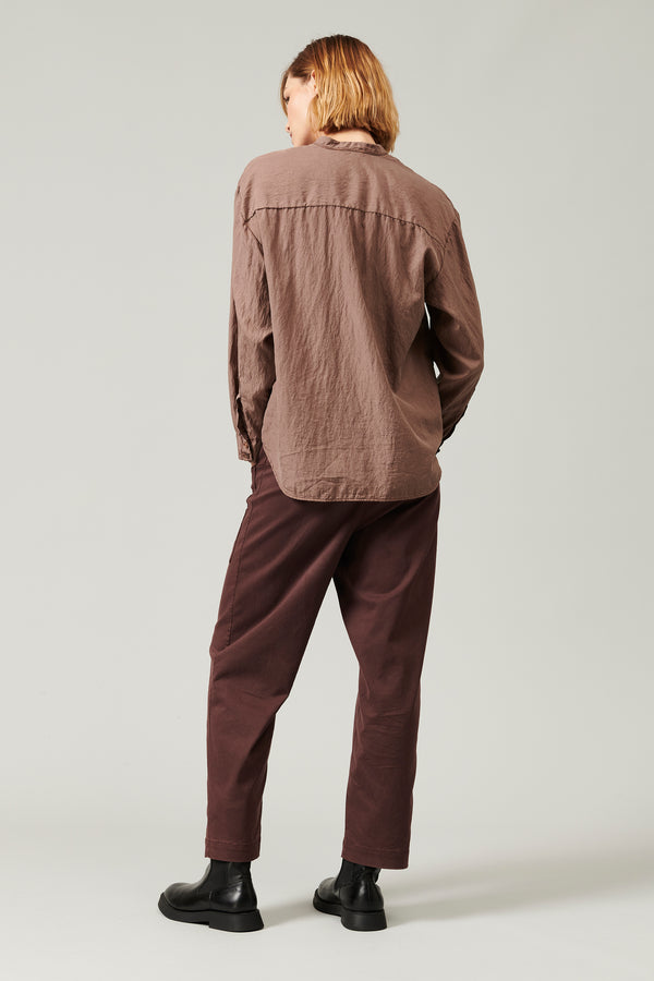 ﻿Transit Par Such Camicia collo alla coreana in misto seta | 1013.CFDTRYL211.26 – Transit 2025