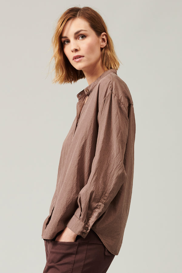 ﻿Transit Par Such Camicia collo alla coreana in misto seta | 1013.CFDTRYL211.26 – Transit 2025