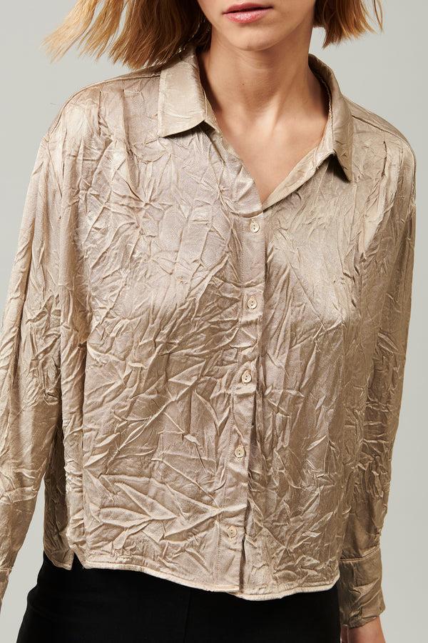 Transit Par Such Camicia fluida in raso di viscosa con effetto stropicciato. modello am – Transit Nuovo