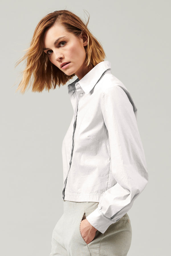 Transit Par Such Camicia in popeline di cotone stretch con manica voluminosa sagomata – Transit Pezzi Unici
