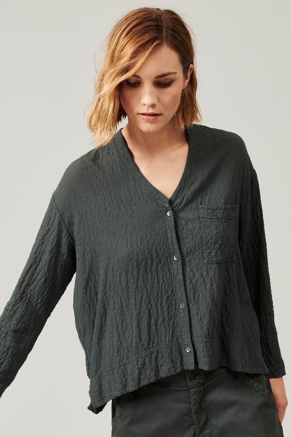 Transit Par Such Camicia stondata in goffrato di di misto lana stretch | 1013.CFDTRYP25 – Transit Qualità Garantita
