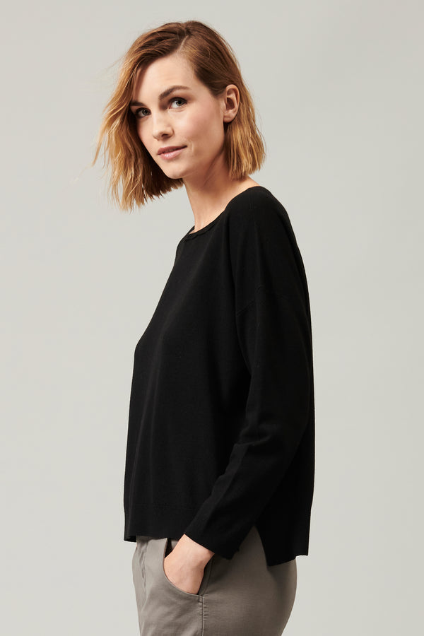 Transit Par Such Maglia oversize in viscosa e lana. linea a scatola collo a barchetta – Transit Outlet