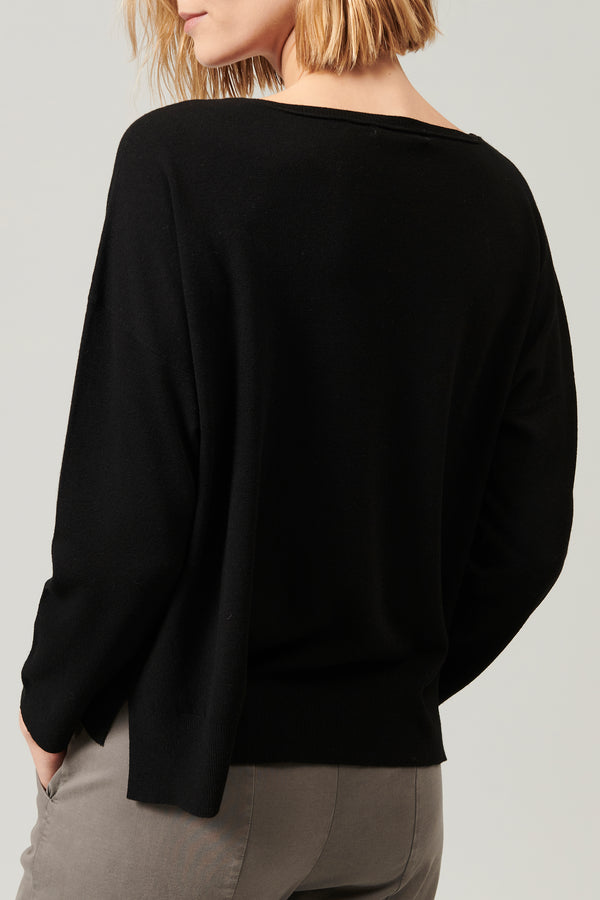 Transit Par Such Maglia oversize in viscosa e lana. linea a scatola collo a barchetta – Transit Outlet