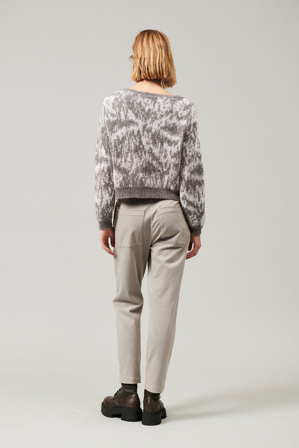 Transit Par Such Maglia girocollo a manica lunga in filato di alpaca e mohair con lavor – Transit I Più Venduti