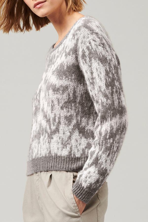 Transit Par Such Maglia girocollo a manica lunga in filato di alpaca e mohair con lavor – Transit I Più Venduti
