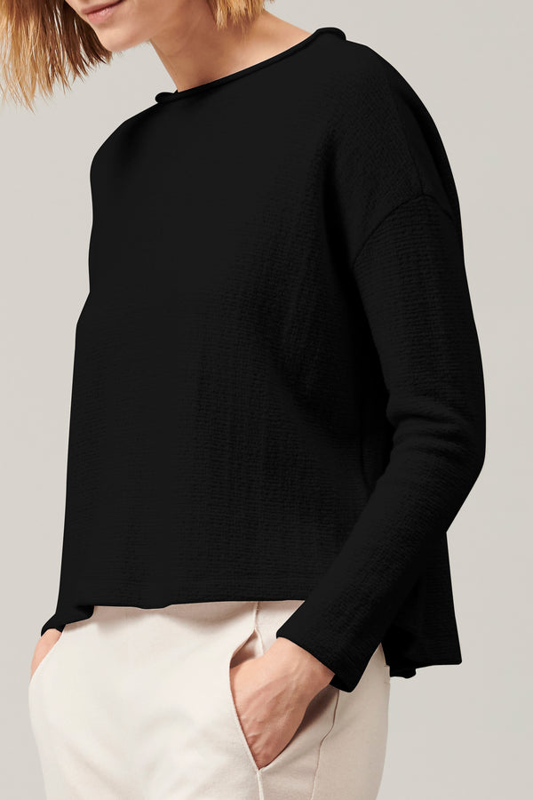 Transit Par Such Maglia di lana e viscosa jacquard microfantasia collo sbarcato e chius – Transit Qualità