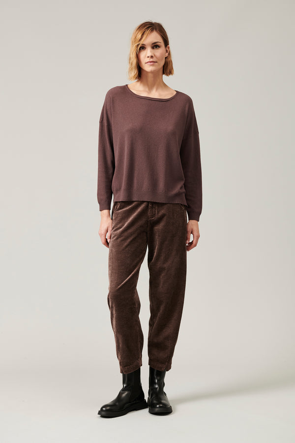 Transit Par Such Maglia oversize in viscosa e lana. linea a scatola collo a barchetta – Transit Spedizione Gratuita