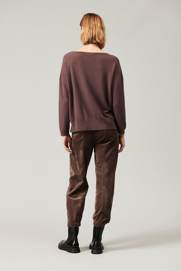 Transit Par Such Maglia oversize in viscosa e lana. linea a scatola collo a barchetta – Transit Spedizione Gratuita