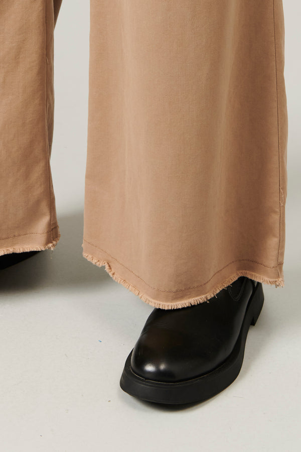 Transit Par Such Pantalone gamba larga e taglio a vivo sul fondo in viscosa e cotone st – Transit Sconto