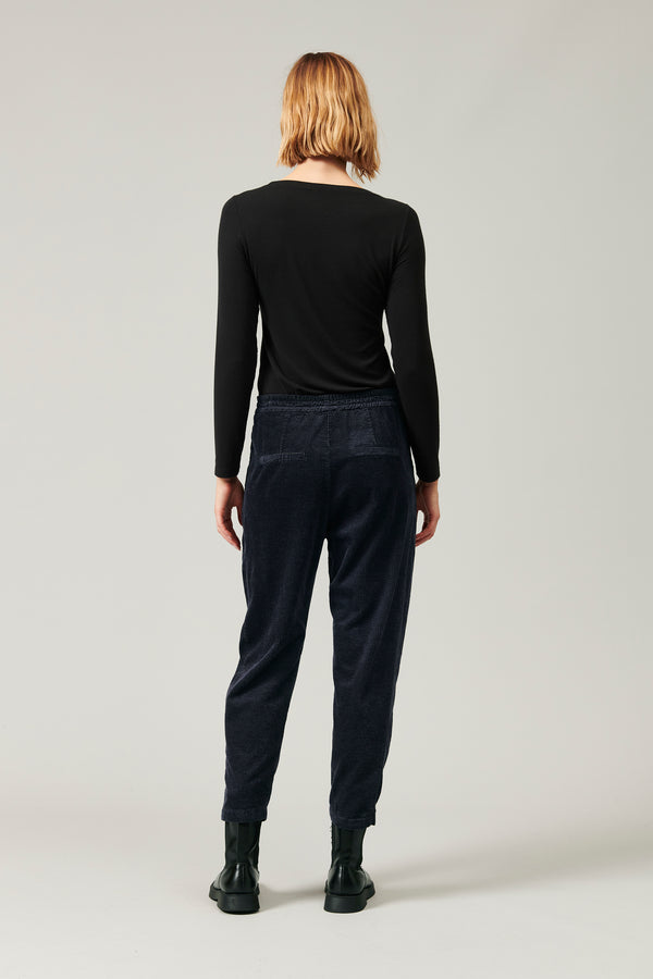 Transit Par Such Pantalone comfort fit con elastico in vita in velluto a coste di visco – Transit Saldi