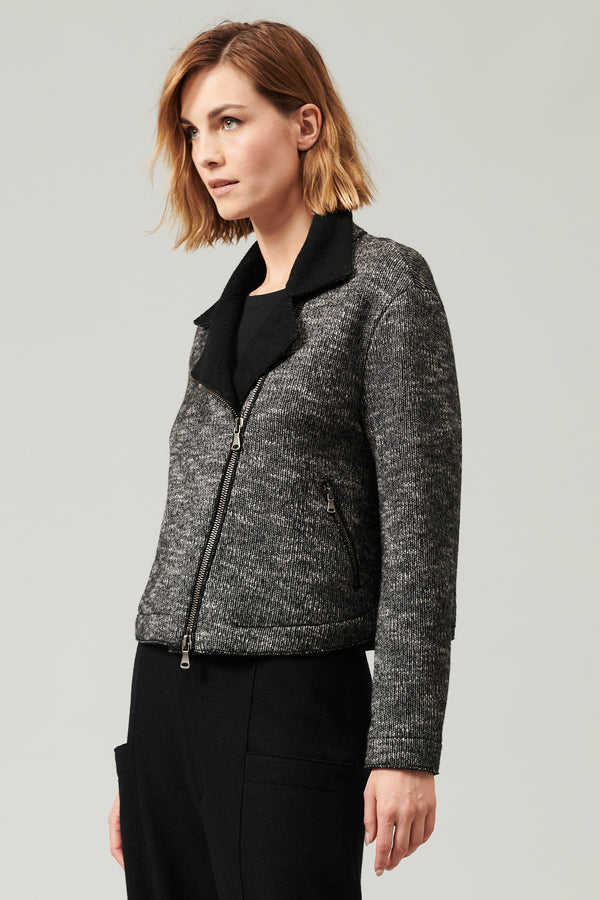 Transit Par Such Chiodo di maglia in misto lana zip doppio cursore esterno in fantasia – Transit Offerta