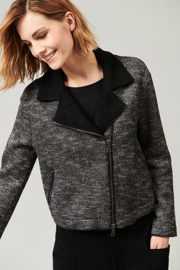Transit Par Such Chiodo di maglia in misto lana zip doppio cursore esterno in fantasia – Transit Offerta