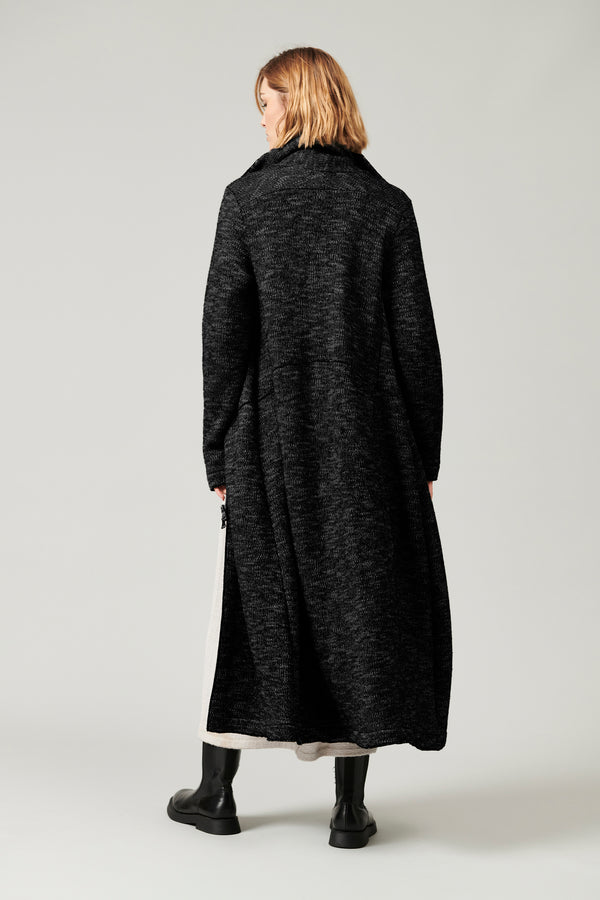 Transit Par Such Cappotto lungo di maglia in misto lana con ampio collo esterno in fant – Transit In Vendita
