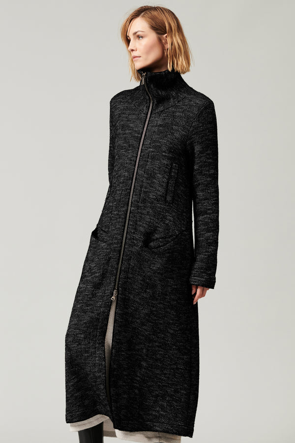 Transit Par Such Cappotto lungo di maglia in misto lana con ampio collo esterno in fant – Transit In Vendita