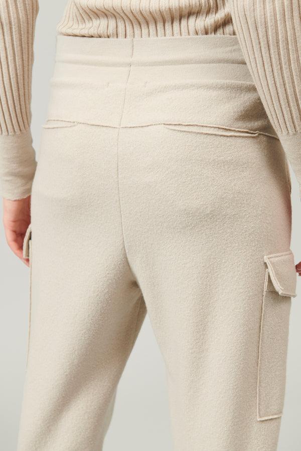 Transit Par Such Pantaloni cargo in panno di lana con cintura a coste di lana elastici – Transit Promozione Limitata