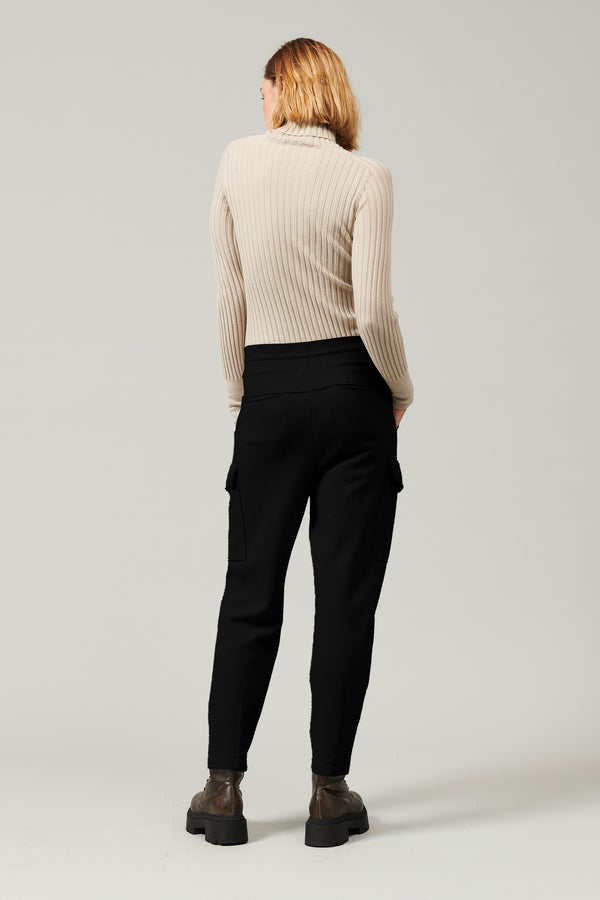 Transit Par Such Pantaloni cargo in panno di lana con cintura a coste di lana elastici – Transit Fino Al -60%