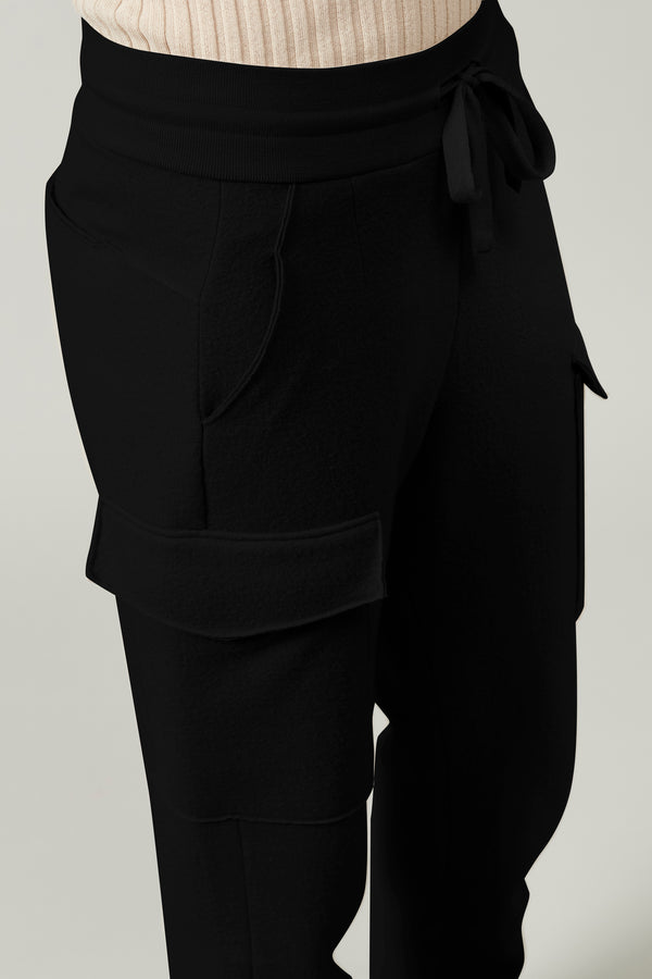 Transit Par Such Pantaloni cargo in panno di lana con cintura a coste di lana elastici – Transit Fino Al -60%