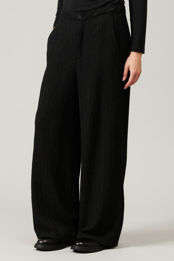 Transit Par Such Pantalone palazzo in misto lana gessato goffrato | 1013.CFDTRYA101.10 – Transit Presa