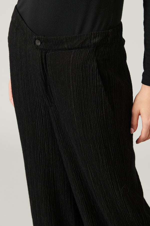 Transit Par Such Pantalone palazzo in misto lana gessato goffrato | 1013.CFDTRYA101.10 – Transit Presa