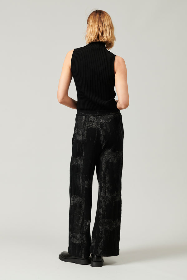 Transit Par Such Pantalone palazzo in maglia di lana e viscosa jaquard | 1013.CFDTRY641 – Transit Sconto