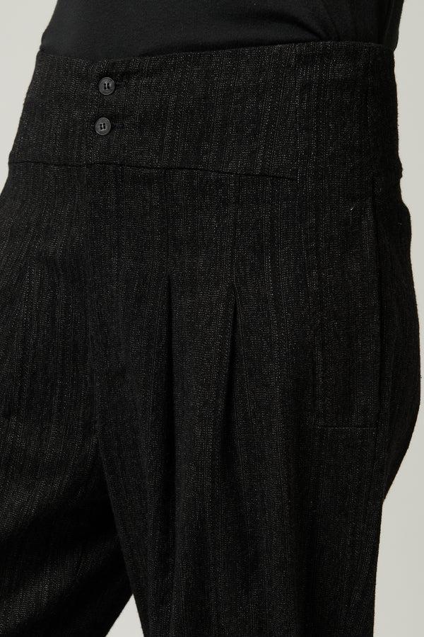 Transit Par Such Pantalone rigato linea bombé com pinces in cotone e viscosa stretch | – Transit In Vendita