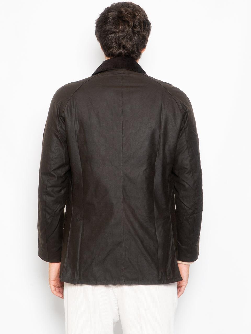 BARBOUR Giacca Ashby in Cotone Cerato Oliva Prezzo Ridotto