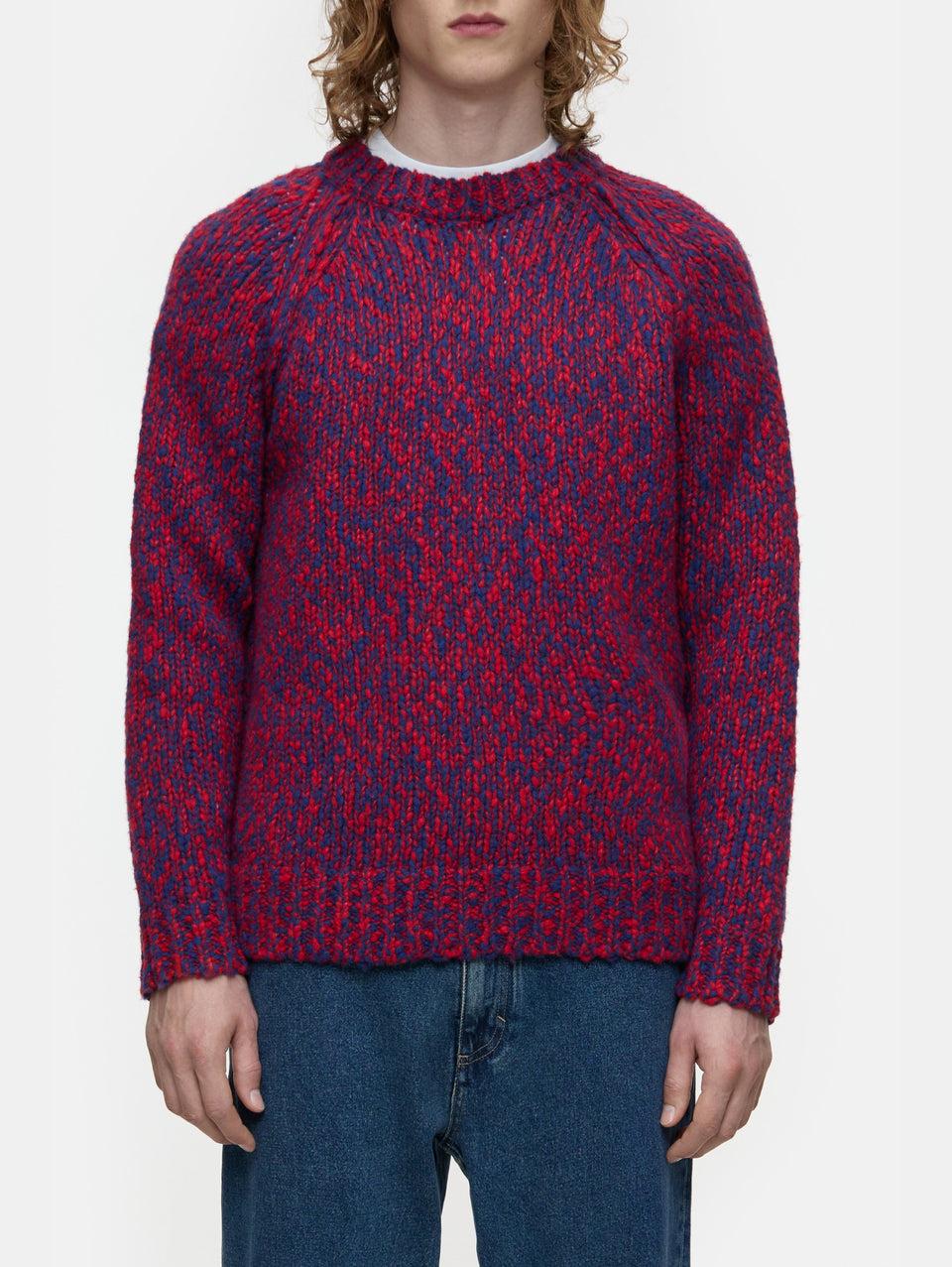 CLOSED Maglione in Lana Mouliné Rosso/Blu