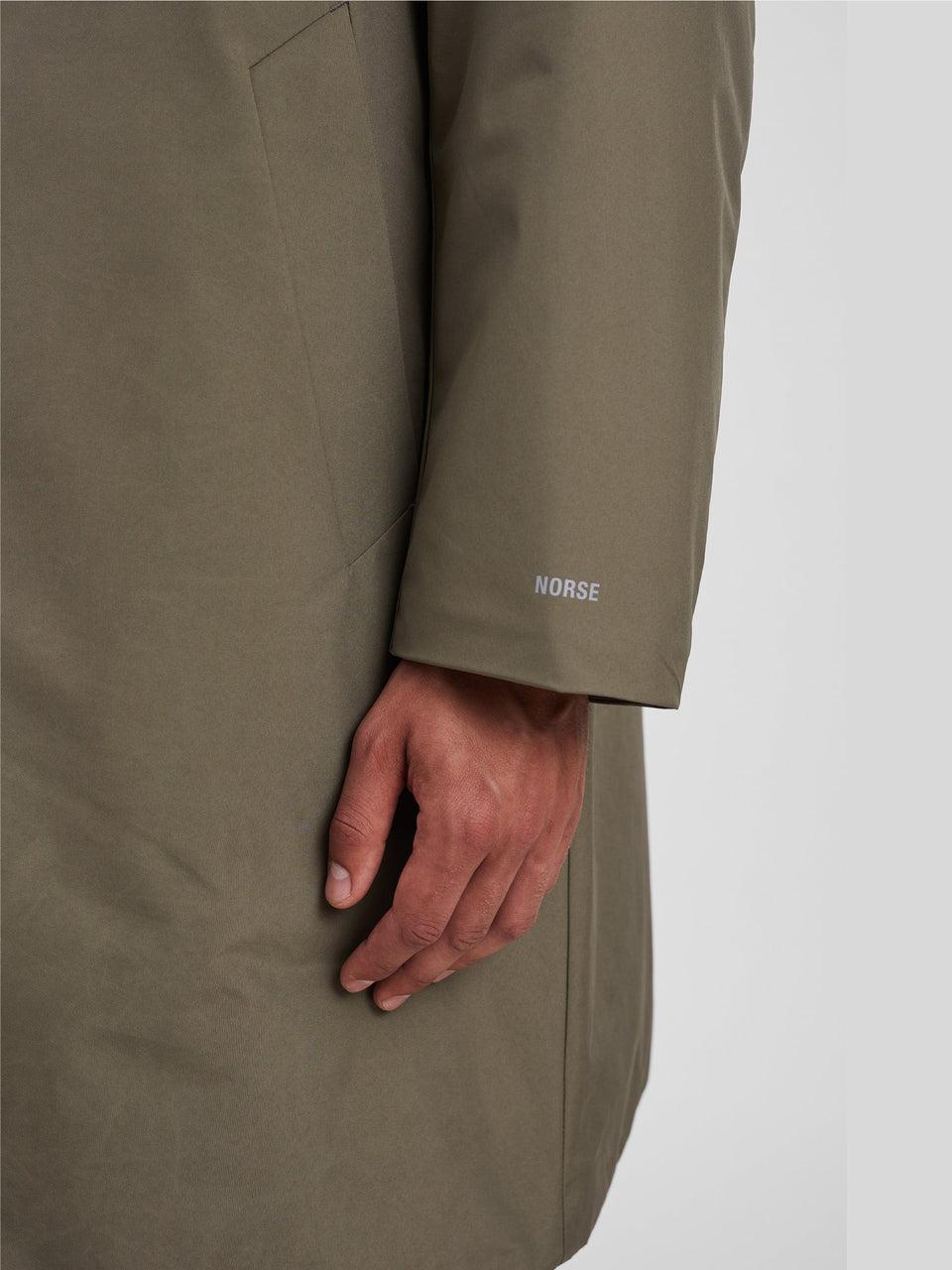 NORSE PROJECTS Cappotto Impermeabile in Membrana Verde Novità