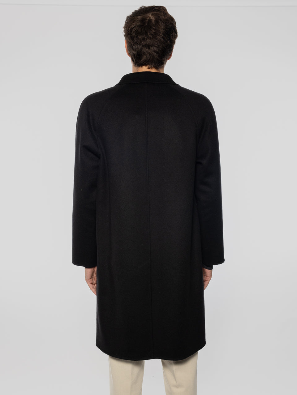 PALTò Cappotto Lungo in Double Marcello Nero Sconto