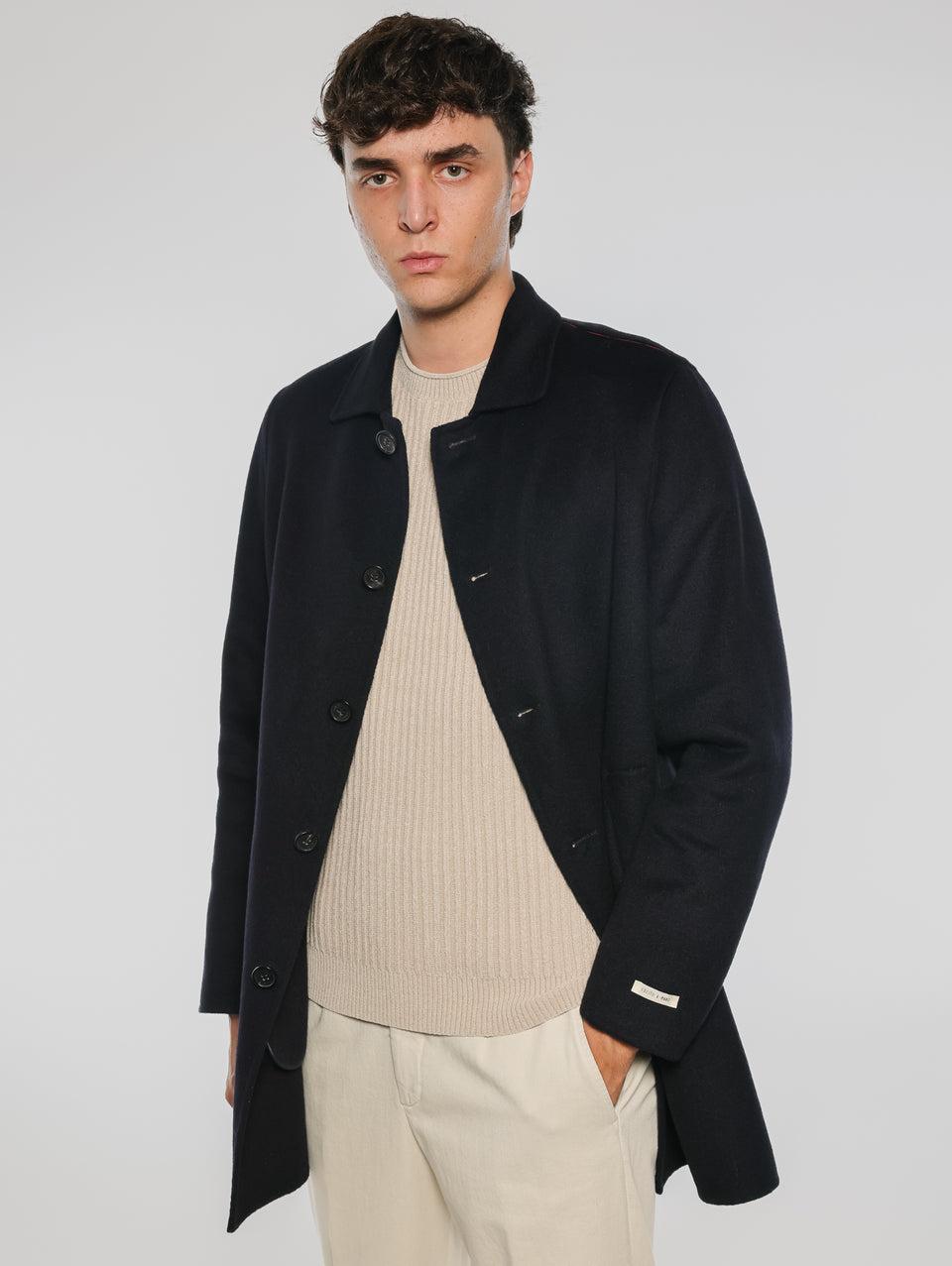 PALTò Cappotto Monopetto in Double Alfredo Blu Online