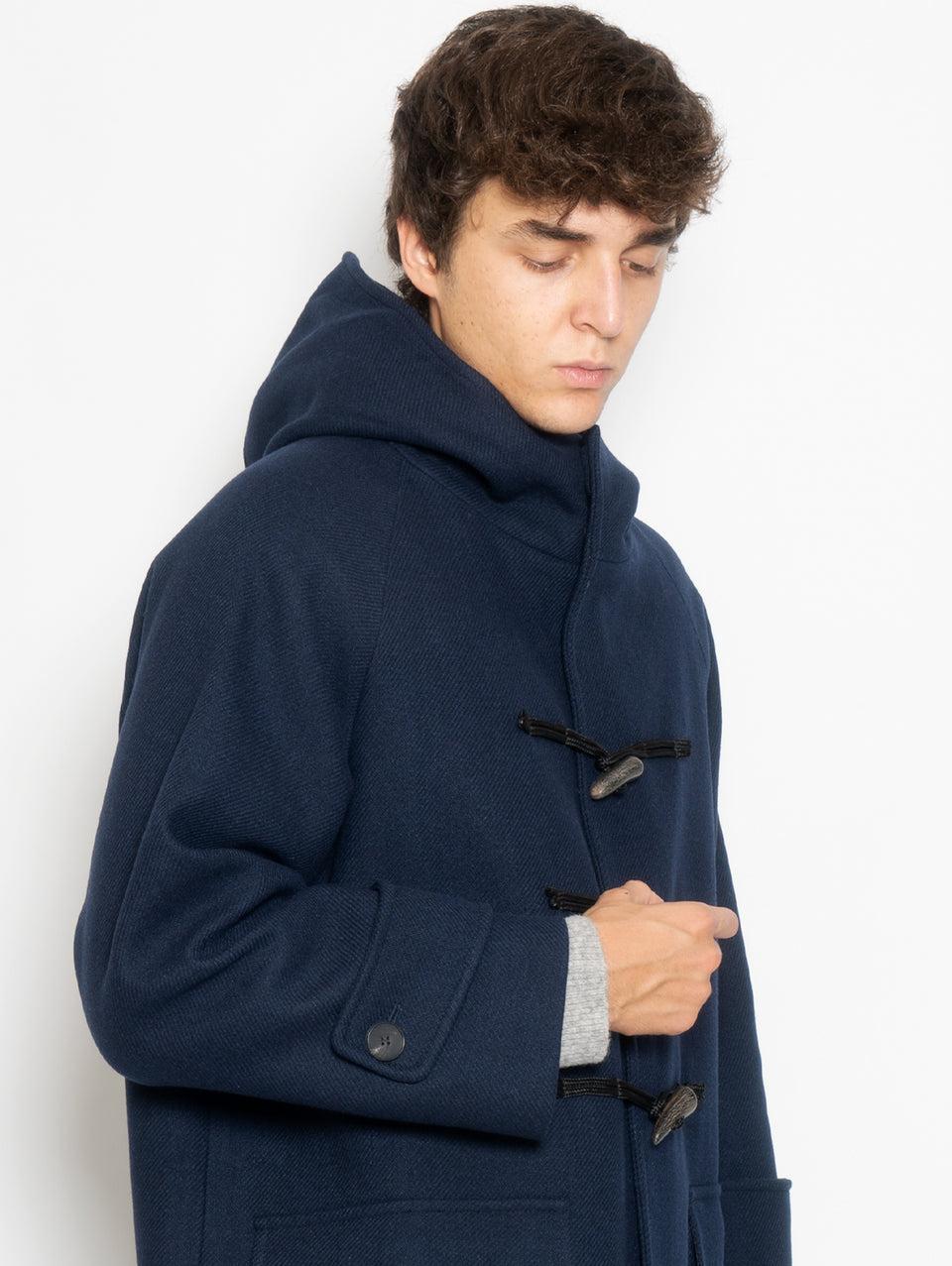 AMARANTO Cappotto Montgomery Lungo in Twill Navy Vendita Economica