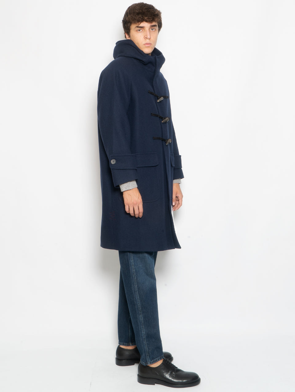 AMARANTO Cappotto Montgomery Lungo in Twill Navy Vendita Economica