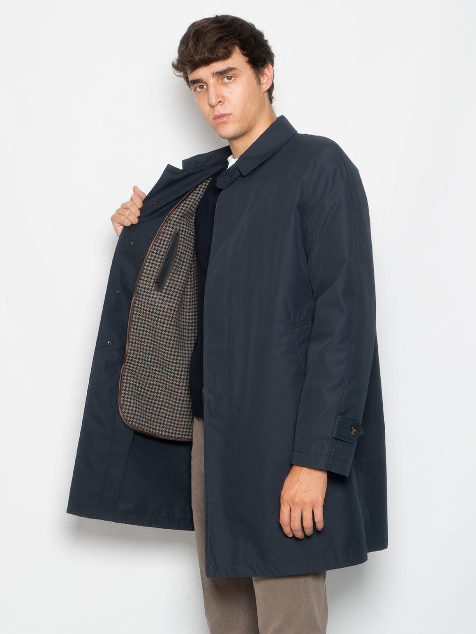 L'IMPERMEABILE Cappotto Car Coat con Interno in Lana Martin Blu Vendite Flash