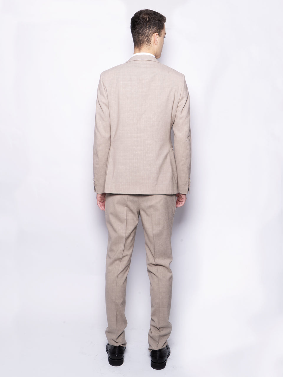 PAOLONI Completo in Lana Fiammata Stretch Beige 2025