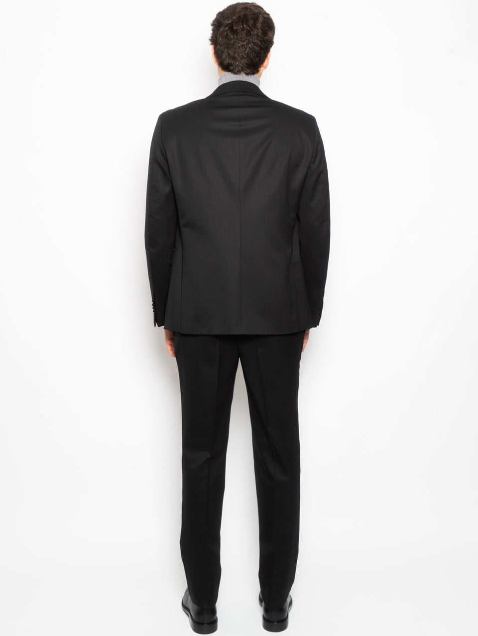 PAOLONI Completo in Lana Stretch Slim Nero Super sconto