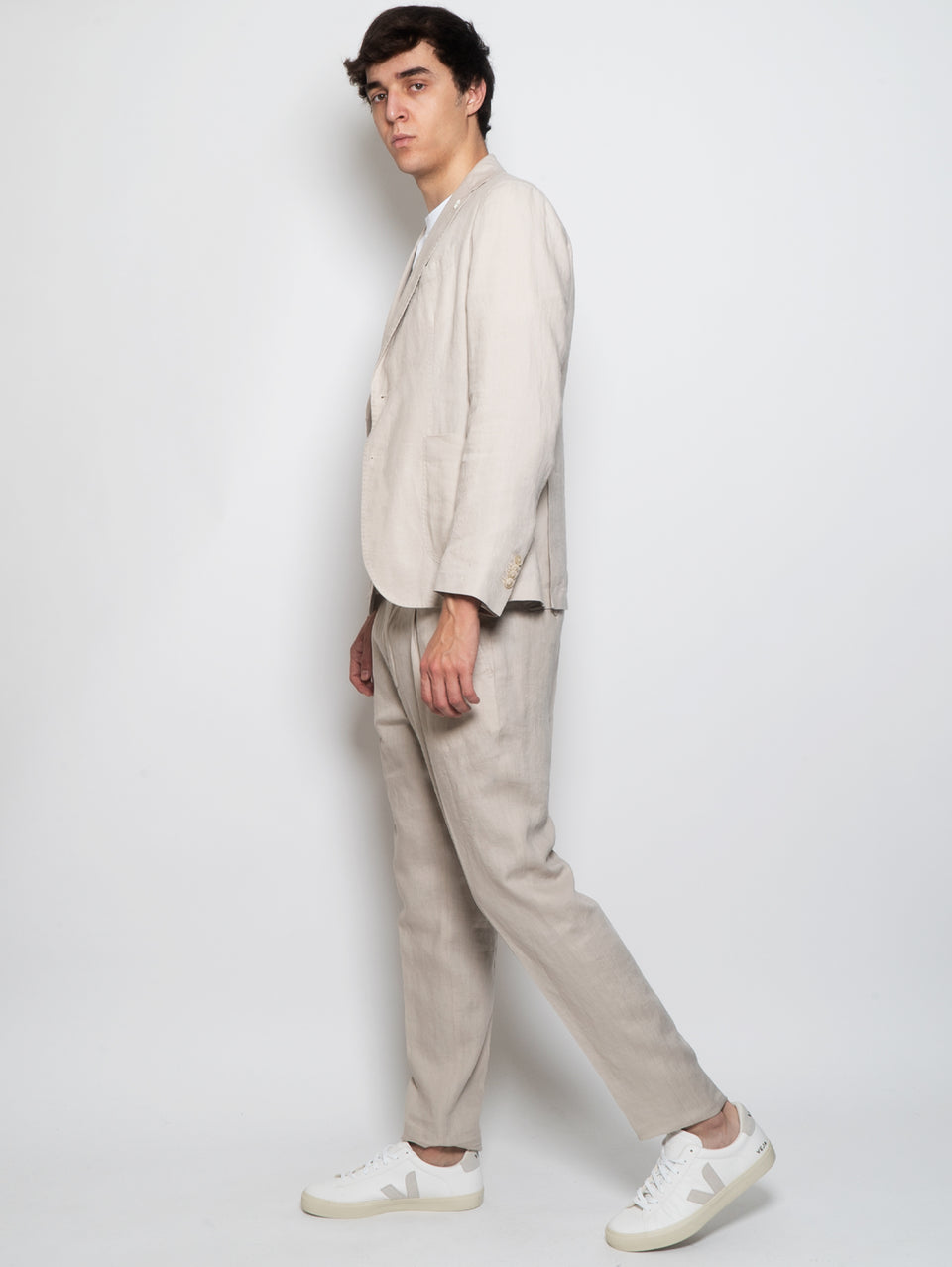 MANUEL RITZ Completo in Lino Lavato Beige Promozione Limitata