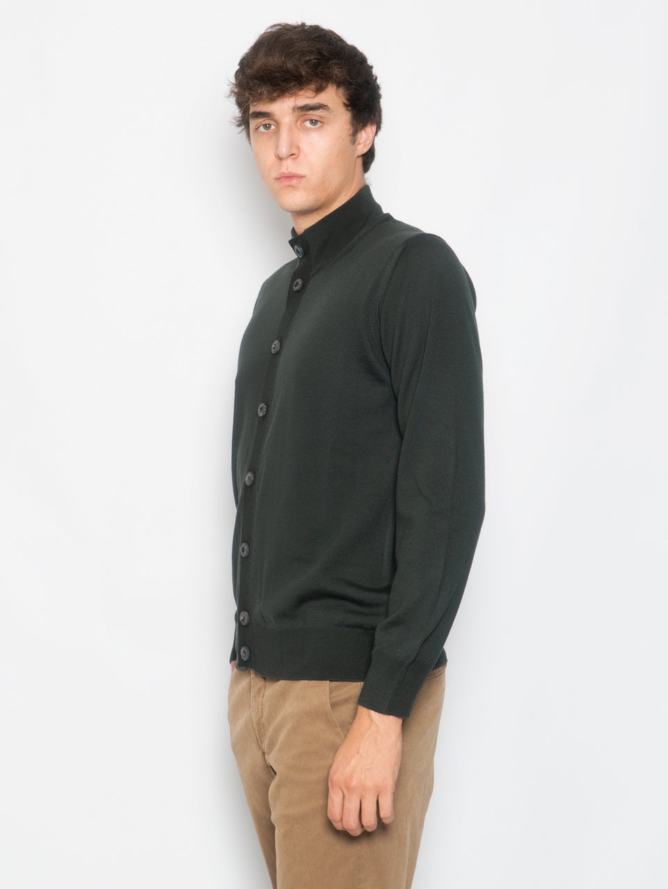 ALPHA STUDIO Cardigan con Bottoni in Merinos Selva Convenienza