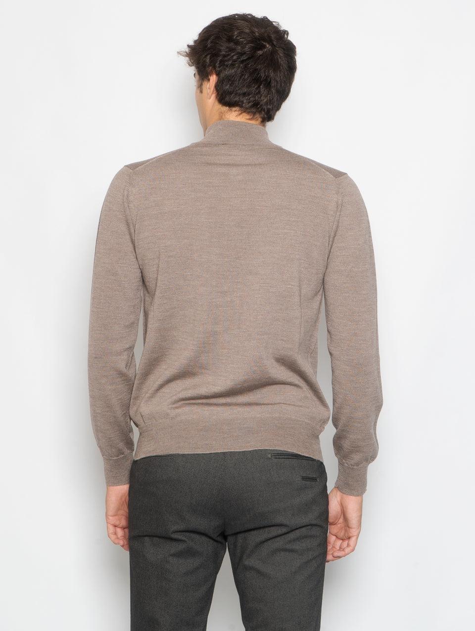 ALPHA STUDIO Cardigan con Bottoni in Merinos Greige Presa