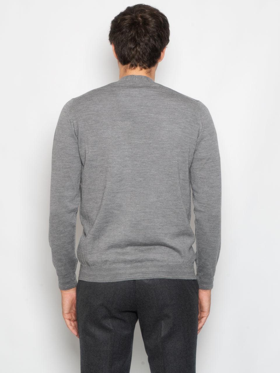 ALPHA STUDIO Cardigan con Taschino in Merinos Grigio Offerta