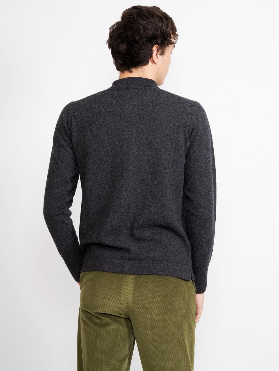 OFFICINE GÉNÉRALE Cardigan con Colletto a Polo Grigio Offerte