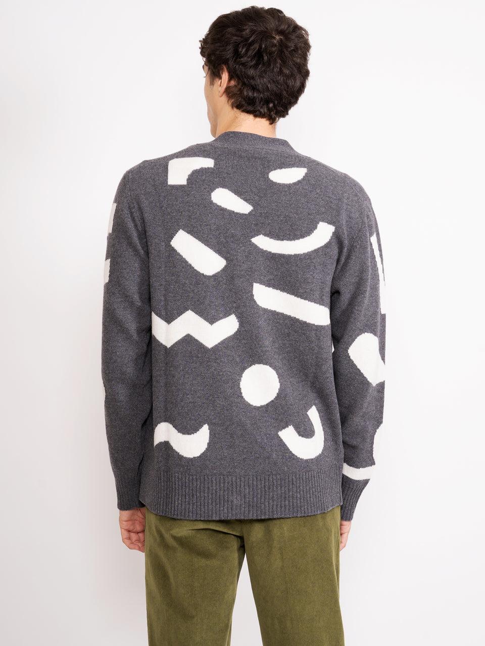 OFFICINE GÉNÉRALE Cardigan con Intarsio a Contrasto Grigio Qualità Garantita