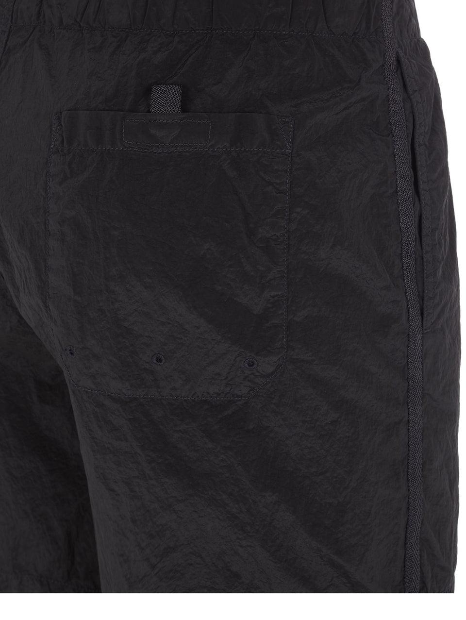 STONE ISLAND Costume da Bagno in Nylon Metal Tinto Nero 2025