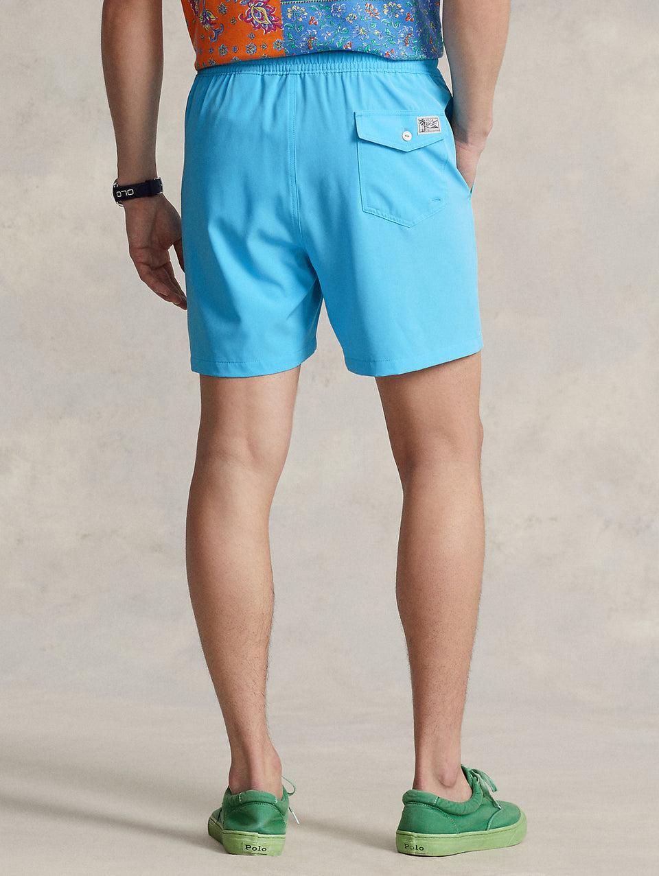 RALPH LAUREN Boxer da Mare Tinta Unita Traveler Turchese 2025