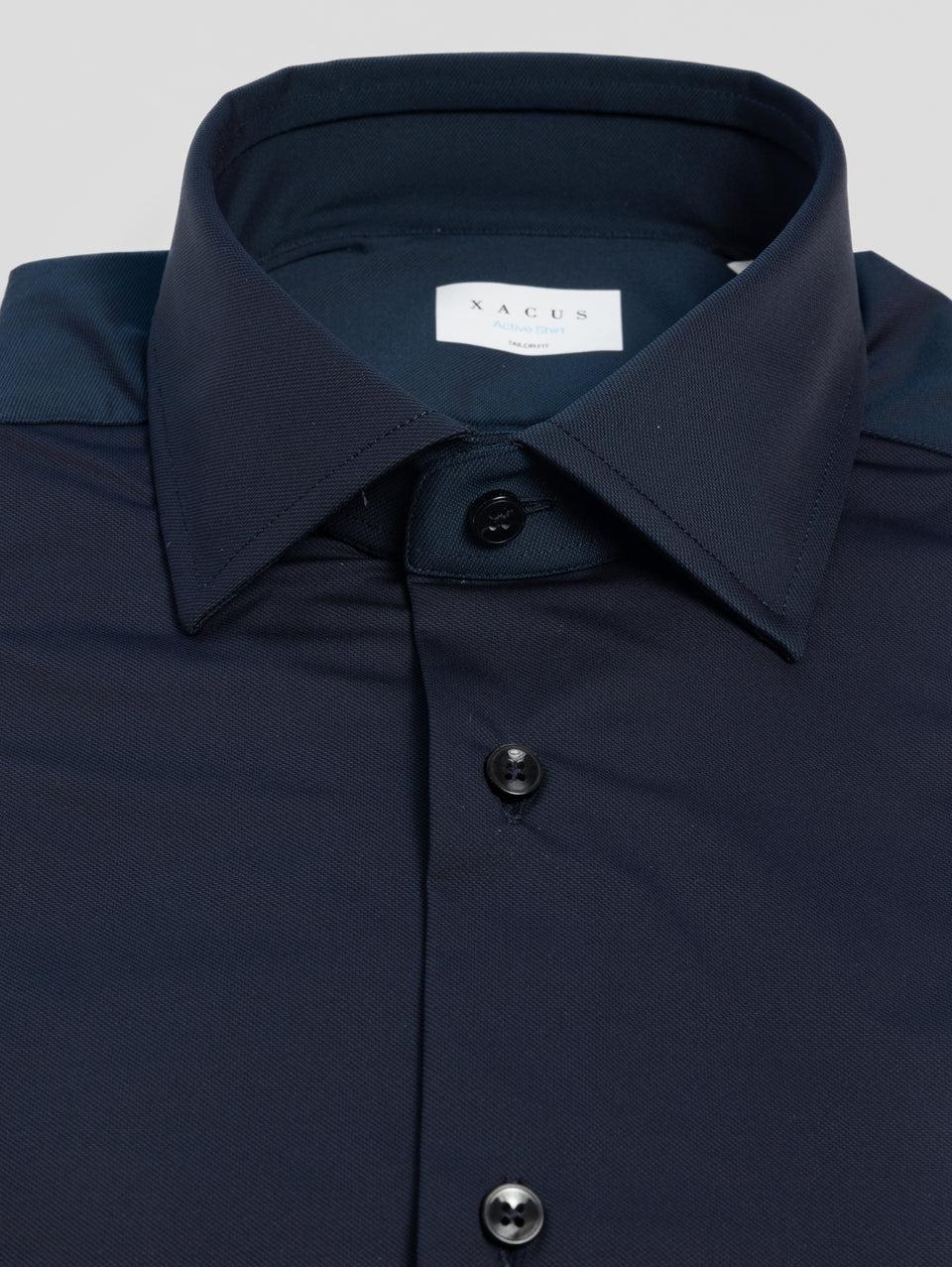 XACUS Camicia Active Shirt in Twill Blu Spedizione Gratuita