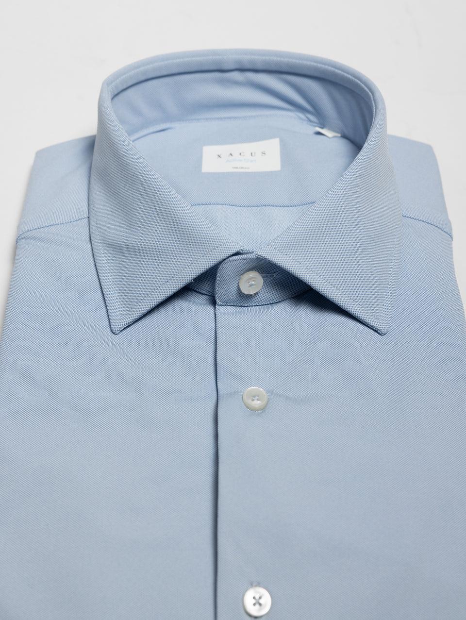 XACUS Camicia Active Shirt in Twill Celeste Consegna Veloce