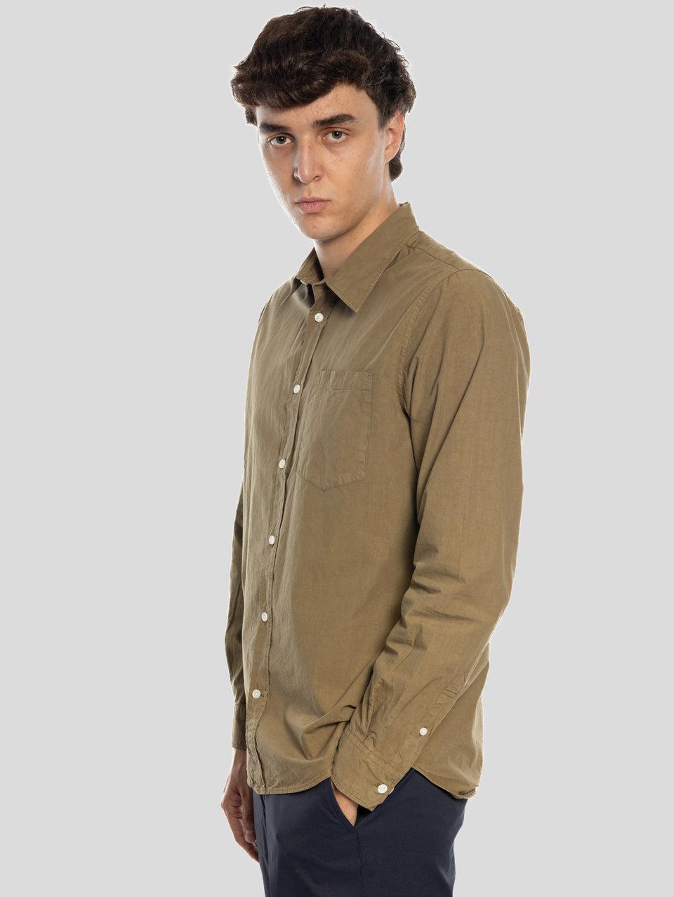 NORSE PROJECTS Camicia in Cotone Tinta in Capo Verde Affare Del Giorno