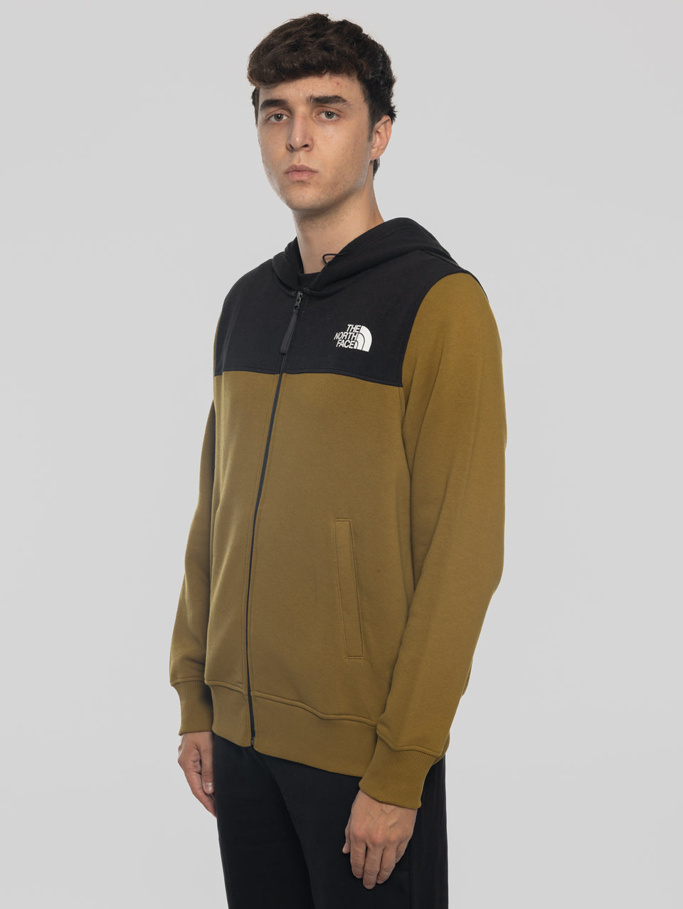 THE NORTH FACE Felpa con Cappuccio e Cerniera Verde Grande vendita