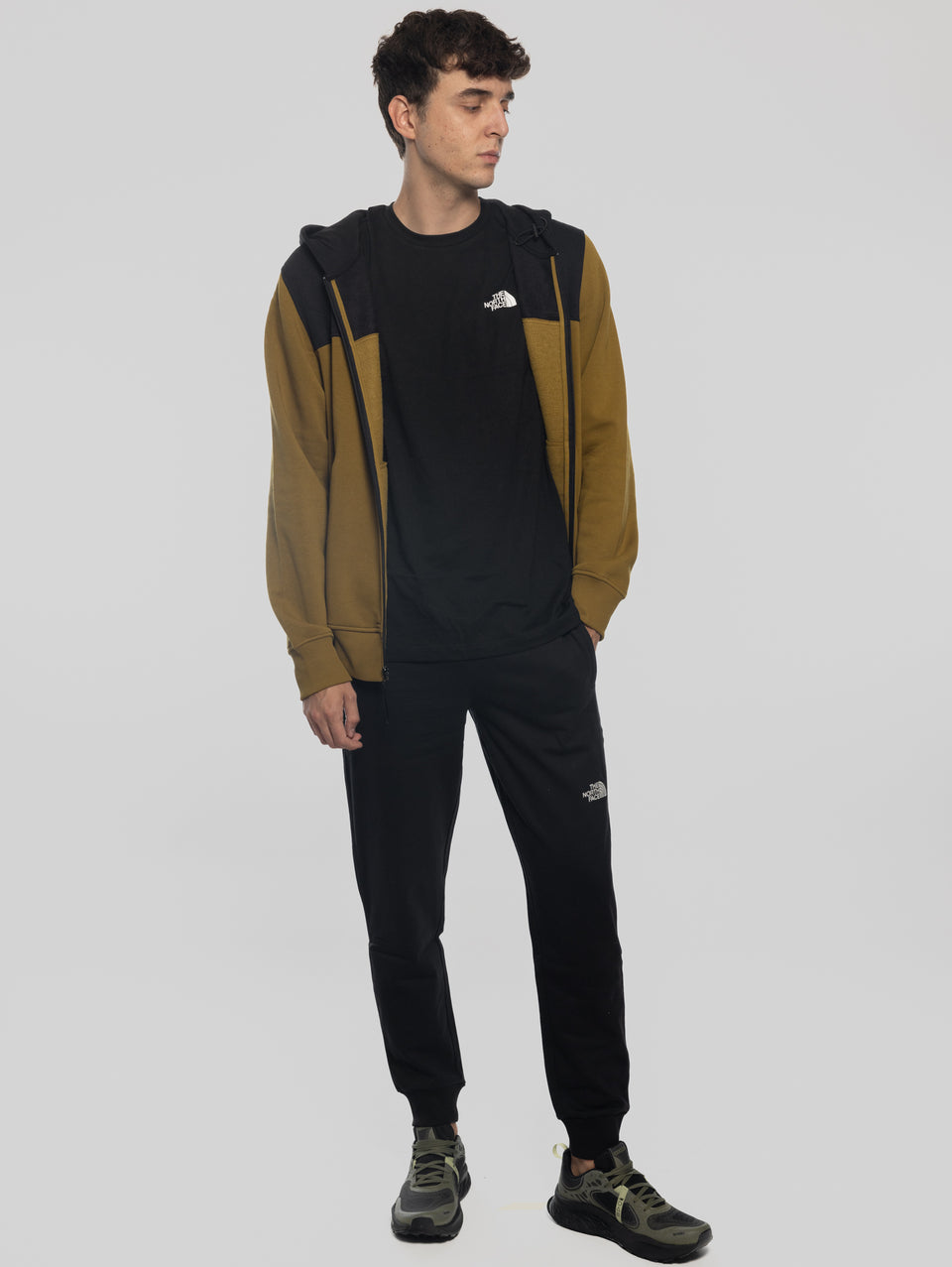 THE NORTH FACE Felpa con Cappuccio e Cerniera Verde Grande vendita
