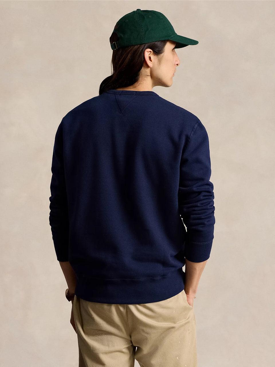 RALPH LAUREN Felpa Girocollo in Cotone Blu Moda